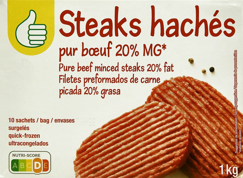 Steaks hachés pur bœuf 20% matières grasses