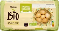 BIO*OEUFS PLEIN AIRSOLIDAIRES pour soutenir nos producteurs*issus de l'agriculture biologiqueLogo ABFR-BIO-01 / Agriculture France ou FR- BIO-10Logo AB* Conformément au mode de production biologique.