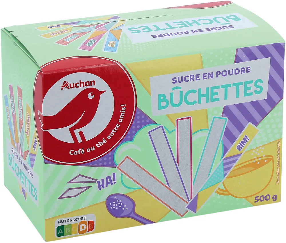 Sucre poudre blanc fin en buchettes