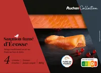 Saumon fumé d'Ecosse - salage traditionnel au sel sec - fumé au bois de hêtre
