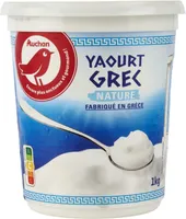 Auchan yaourt grec nature 1kg