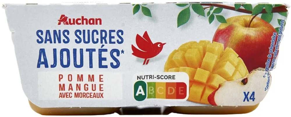 Sans sucres ajoutés*mangue pommeavec morceauxcontient des sucres naturellement présents