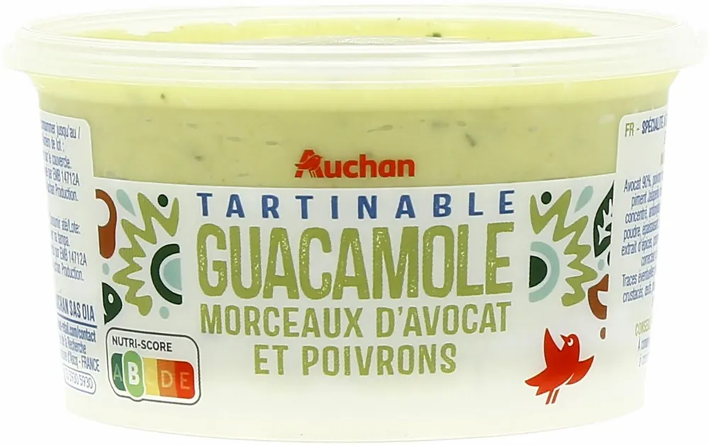 Guacamole - morceaux d'avocat et poivron