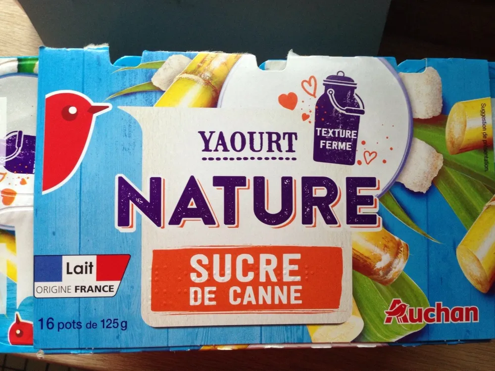 Yaourts nature au sucre de canne