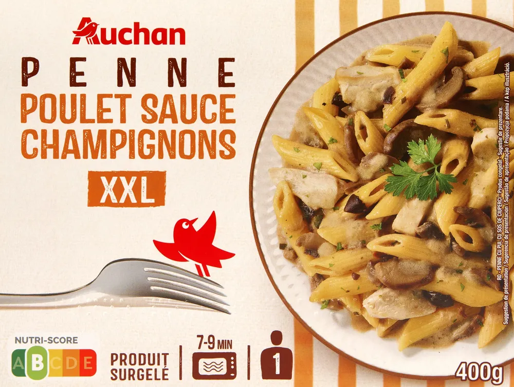 Penne au poulet sauce aux champignons