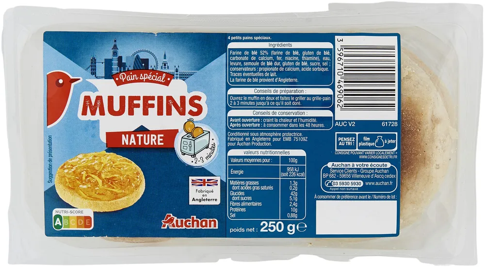Muffins nature x4