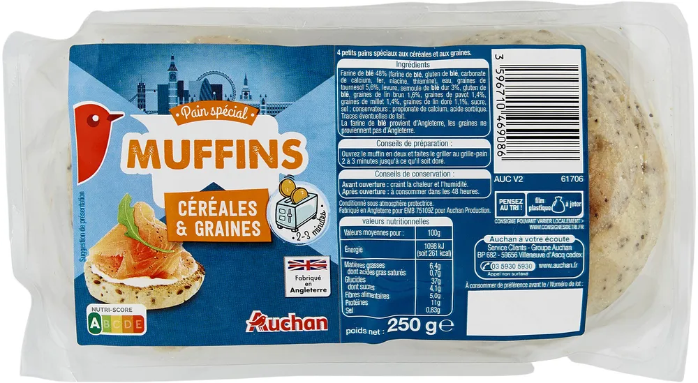 Muffins cereales et graines x4