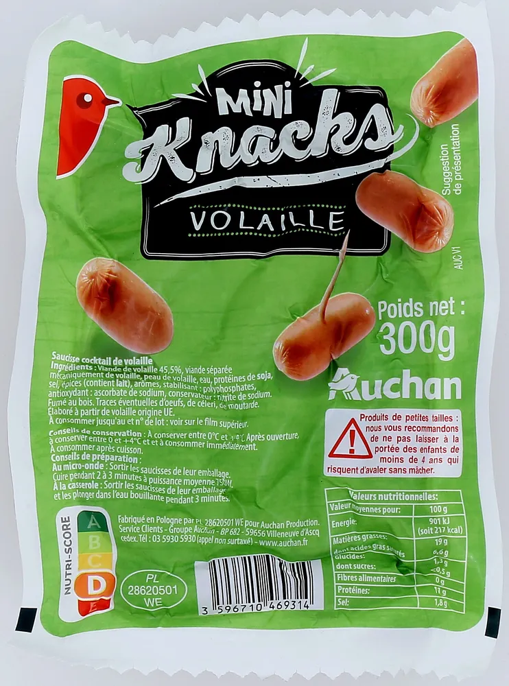 Saucisse cocktail de volaille 300g