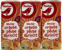 Nectar orange pêche abricot partiellement à base de concentré
