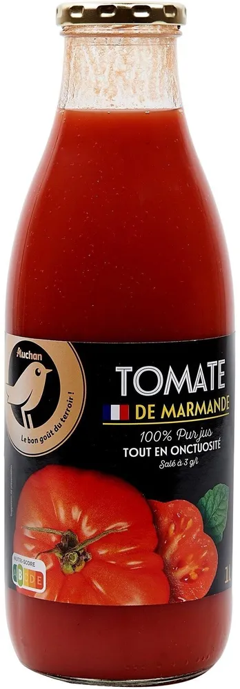 Pur jus de tomate salé à 3 g/L - Origine Marmande.