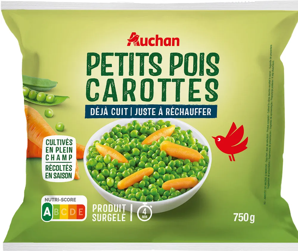 Petits pois et carottes déjà cuit