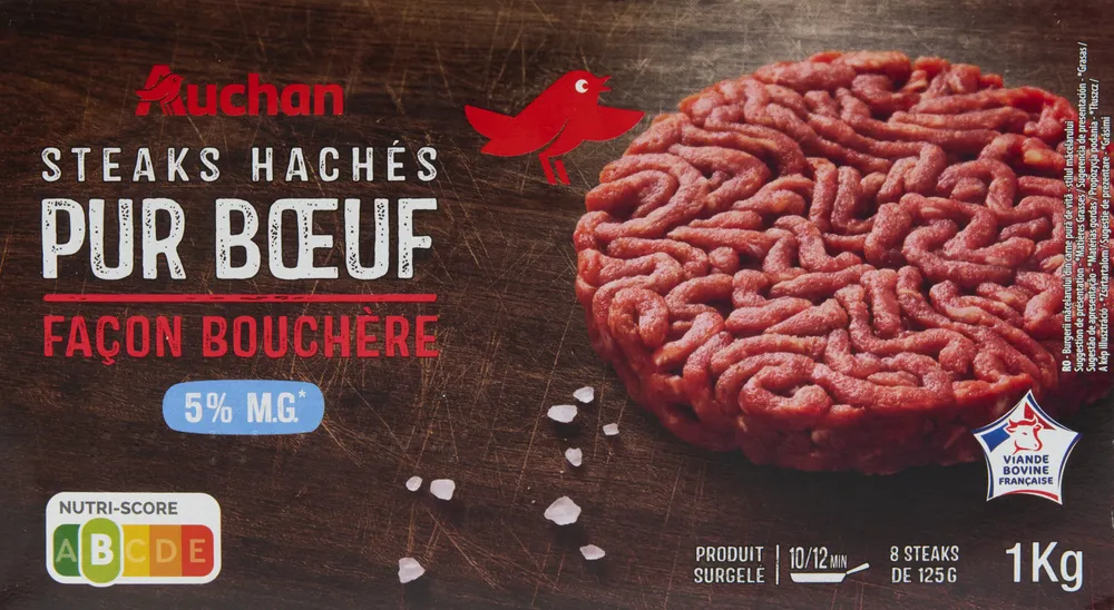 STEAKS HACHES PUR BOEUF Facon bouchère 5% de Matières grasses