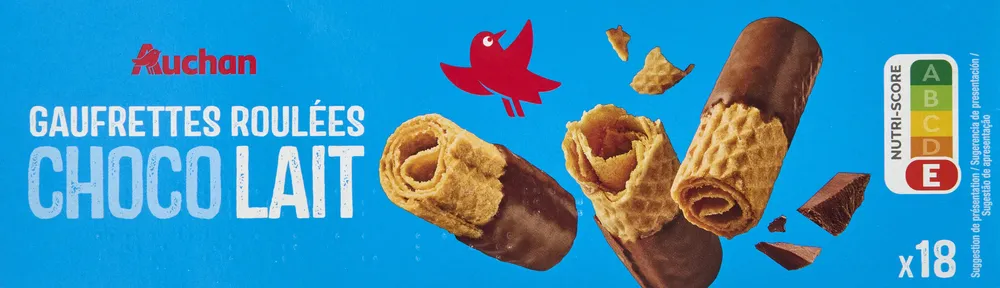 Gaufrettes roulées choco lait
