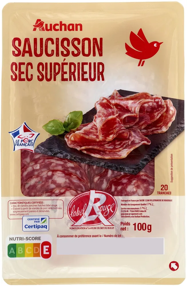 Saucisson sec supérieur label rouge