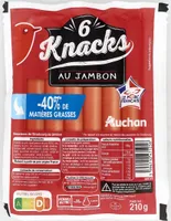 Knacks au jambon- 50%* de matières grasses* par rapport à la moyenne du marché des saucisses de Strasbourg