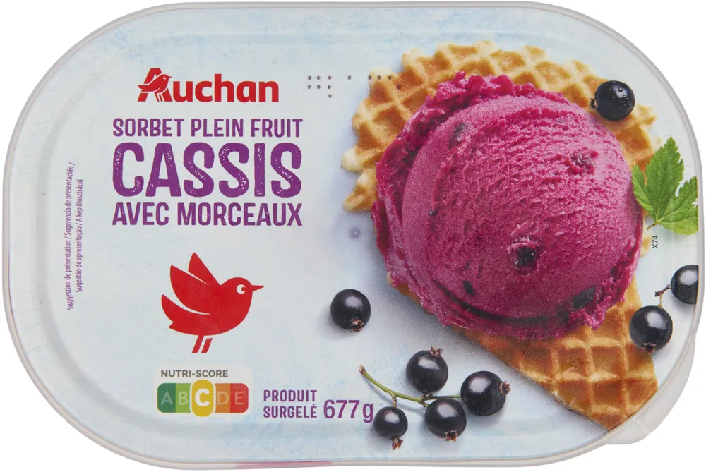 Sorbet plein fruit Cassis avec morceaux