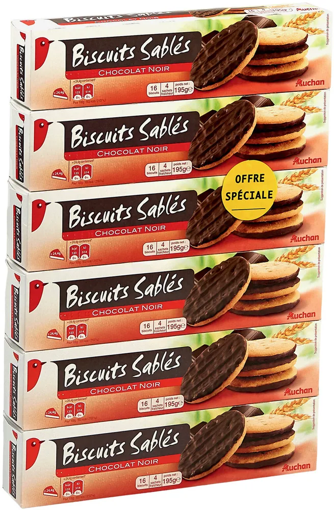 Sablés nappés chocolat noir