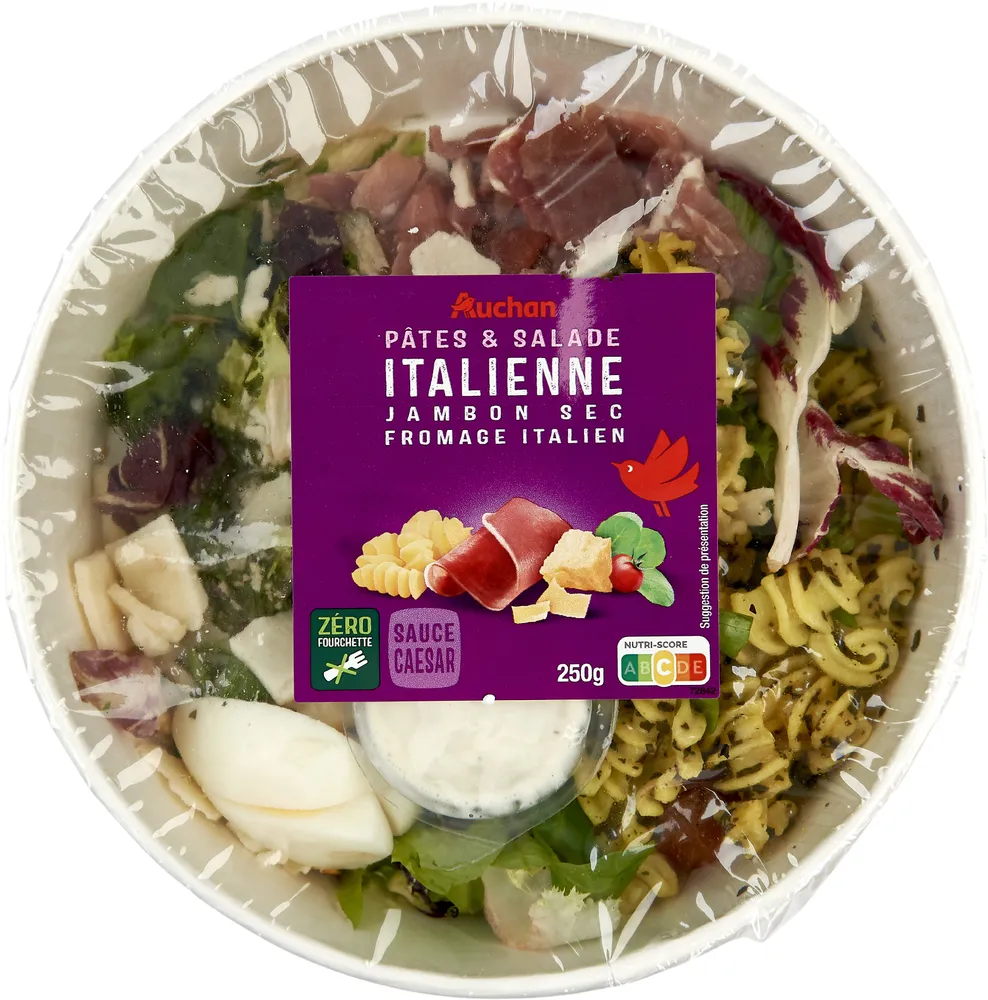Pâtes et Salade ItalienneJambon sec, Fromage italienSauce césar