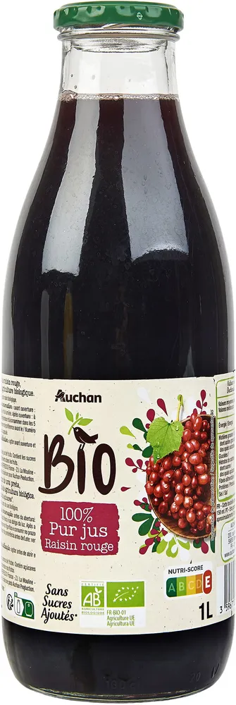 100% pur jus raisin rouge BIO - sans sucres ajoutés*