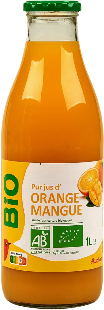 Pur jus d'orange et mangue issu de l'agriculture biologique