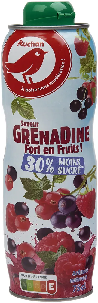 Saveur grenadine Fort en fruits 30 % moins sucré *
