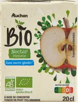 Nectar pomme BIOSans sucres ajoutés* *contient les sucres naturellement présents. teneur en fruit 75% minimum