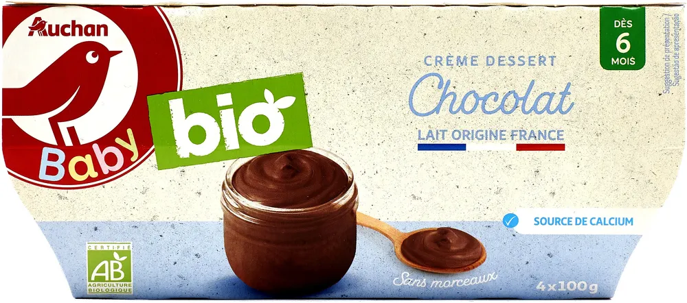 Crème dessert chocolat -dès 6 mois