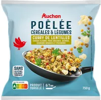 Curry de lentilles, céréales et légumes