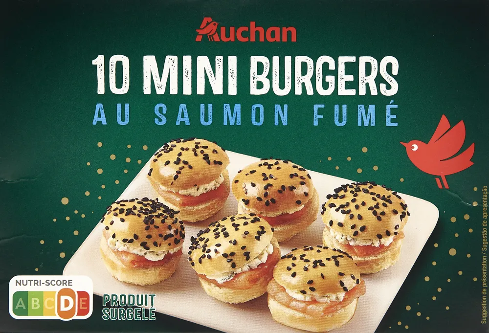 10 Mini burgersau saumon fumé