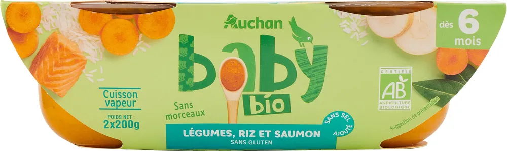 Légumes, riz et saumon