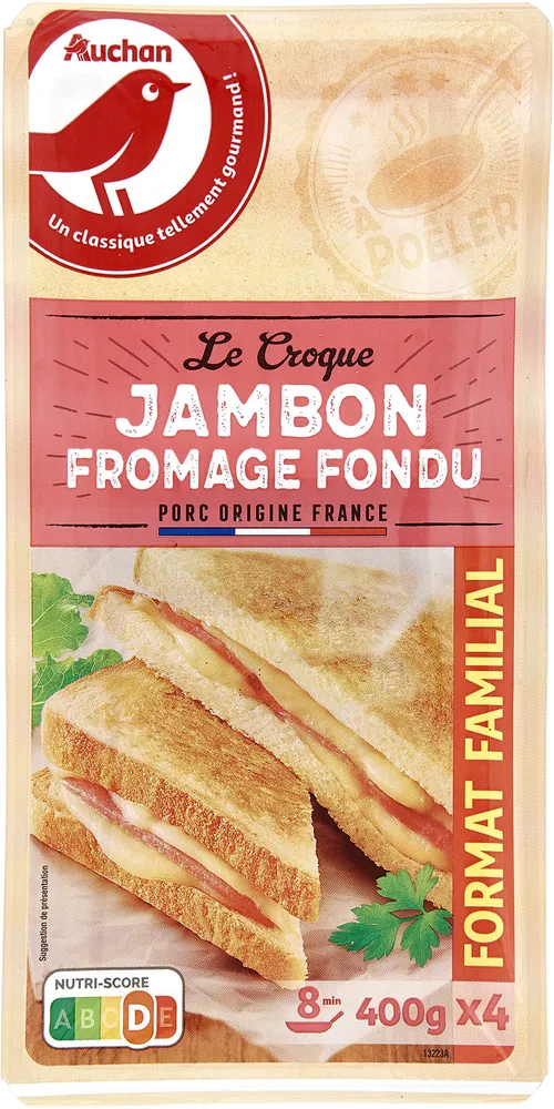 Le croque jambon fromage fondu