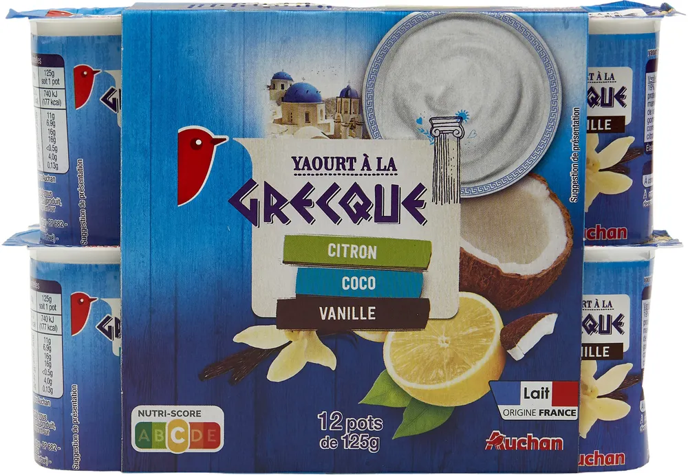 YAOURT A LA GRECQUEVANILLE/COCO/CITRON12x125g
