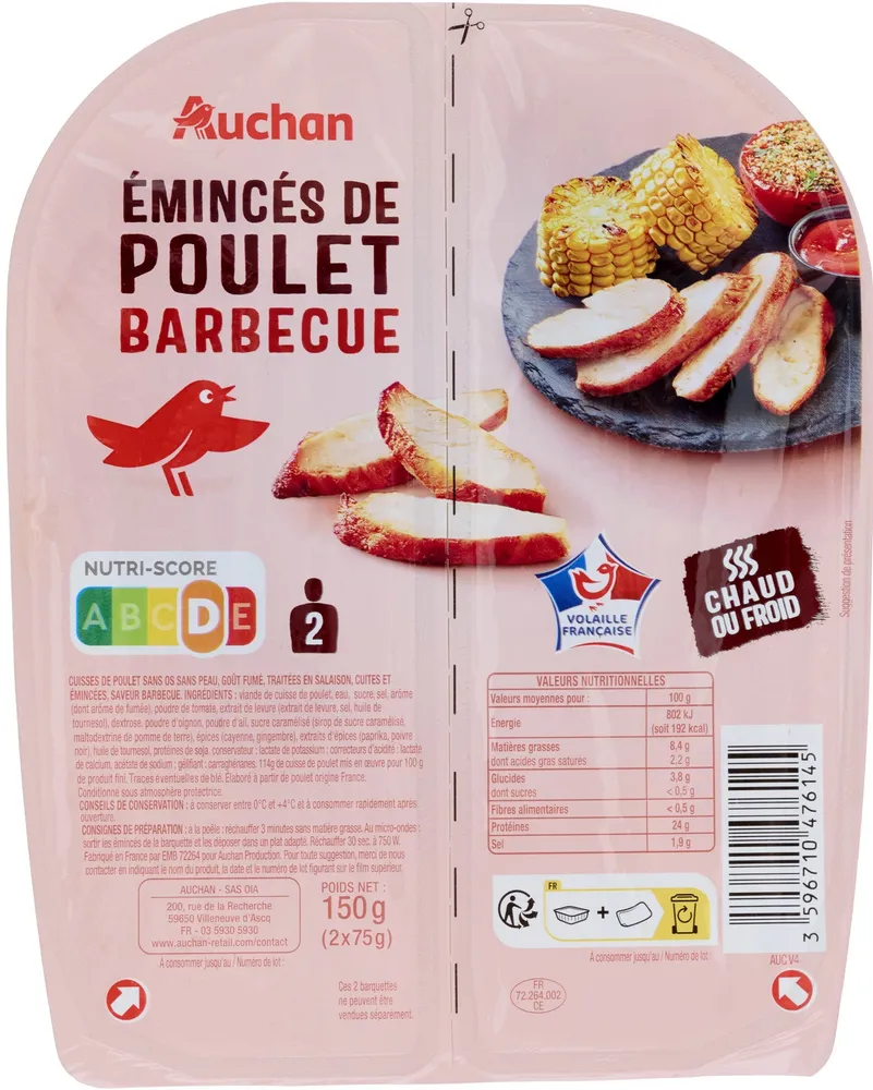 Émincé poulet saveur barbecue