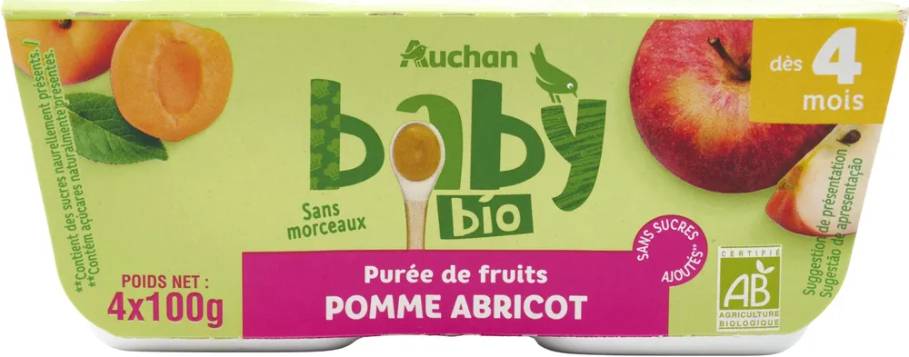 Purée de fruits pomme abricot