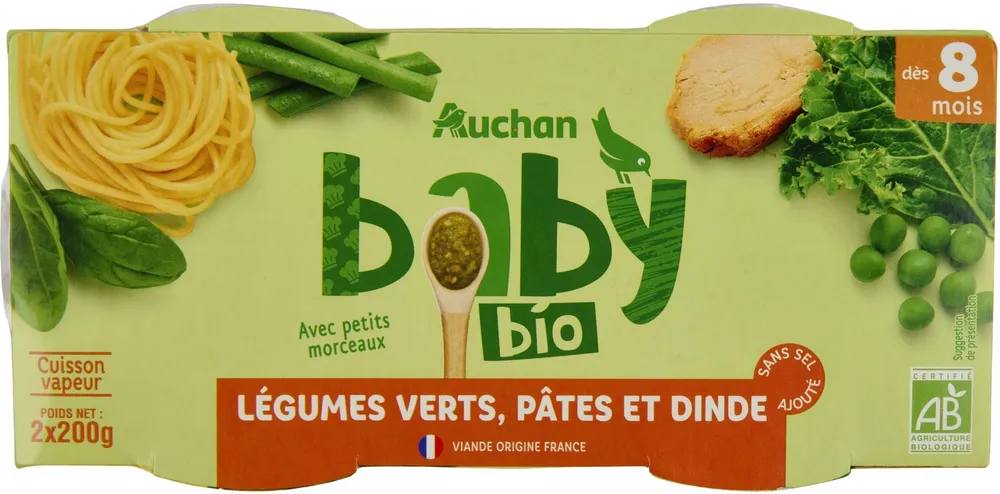 Légumes verts Pâtes Dinde