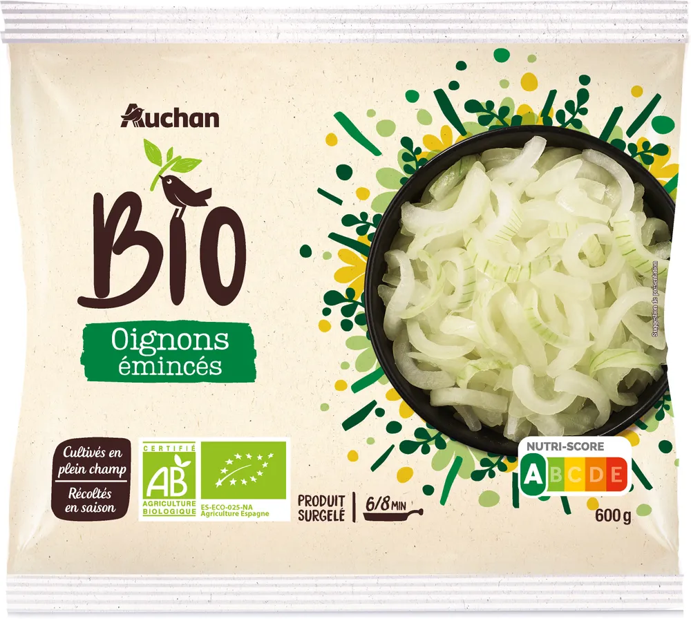 Oignons émincés issus de l´agriculture biologique