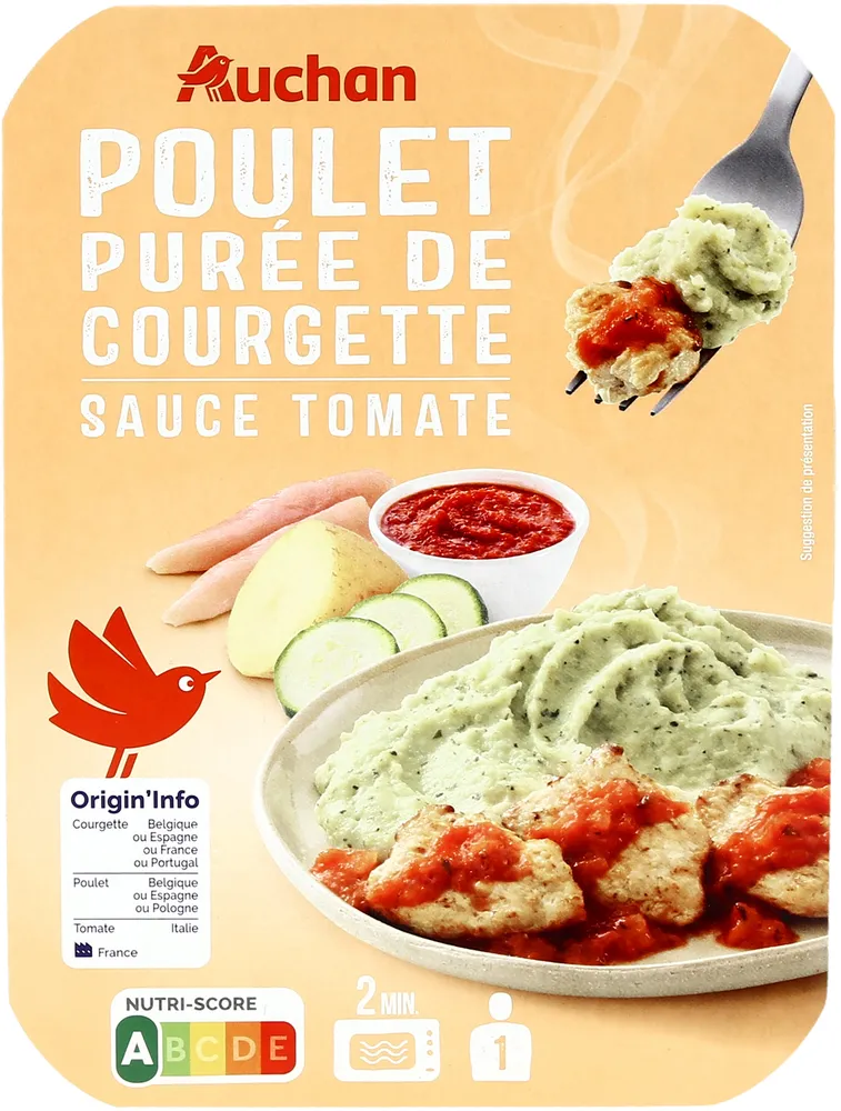 Poulet et puree de courgette