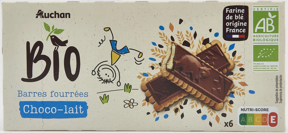 Barres fourrées choco-lait