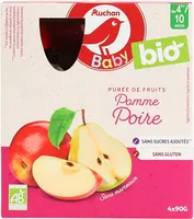 Auchan Baby Bio - Purée de fruits - Pomme Poire