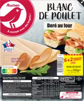 Auchan blanc poulet 6 tranches + 2 offertes 240g