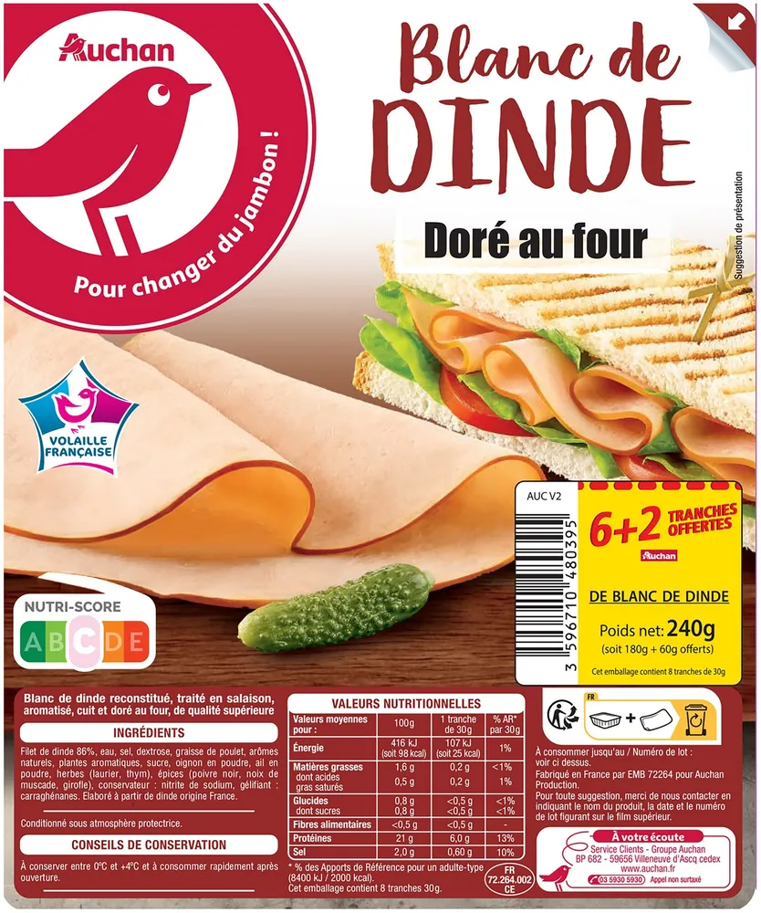 Blanc de dinde doré au four