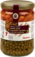 Petits pois extra fins et jeunes carottes à l'étuvée aux petits oignons