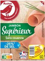 Jambon cuit supérieur -25% de sel*