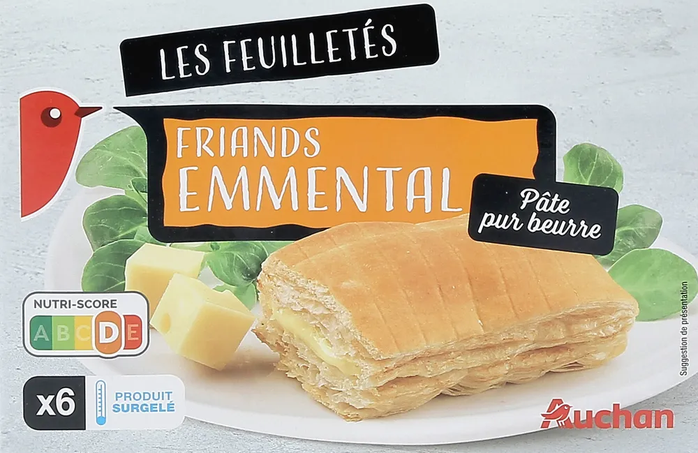6 Feuilletés Friands Emmental pâte pur beurre