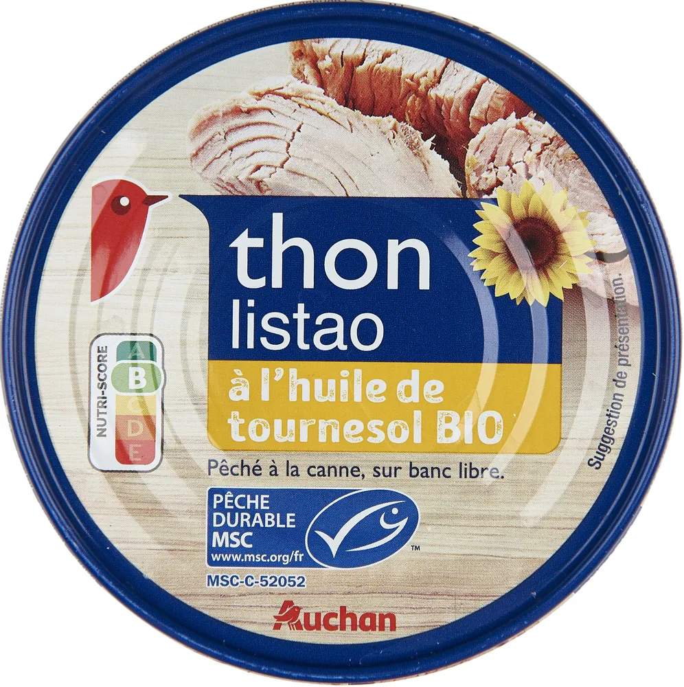 Thon pêché à la canne, sur banc libre à l'huile de tournesol Bio