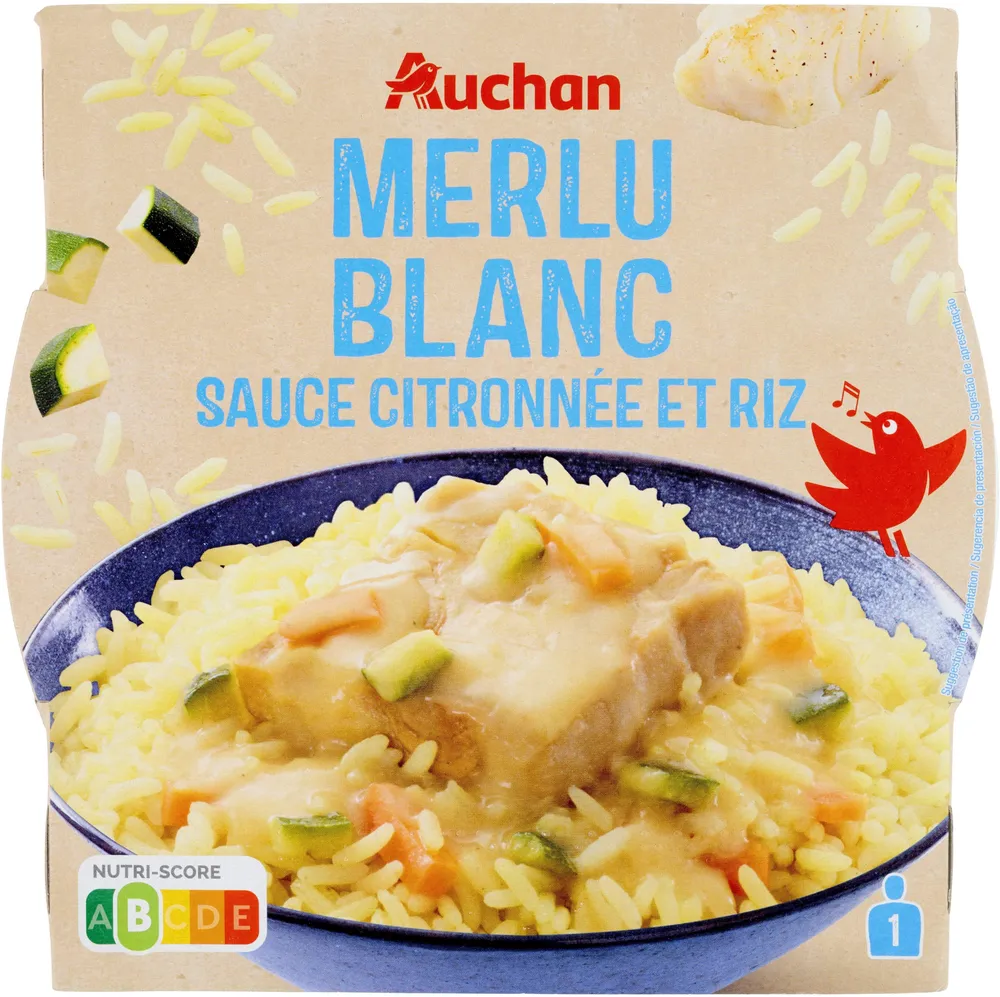Merlu blanc sauce citronnée et riz