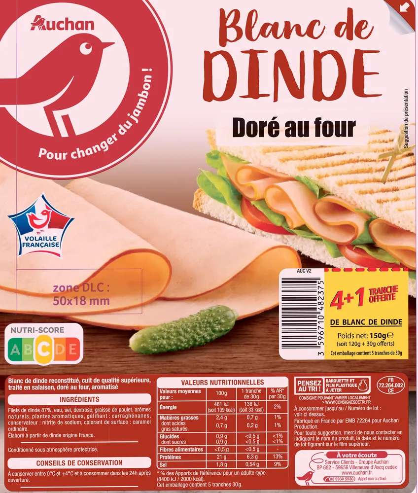 Blanc de dinde doré au four