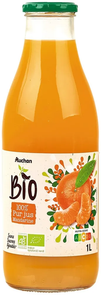 Pur jus de mandarine issu de l'agriculture biologique