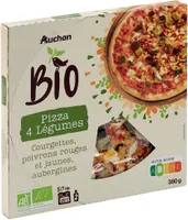 Pizza 4 LégumesCourgette, Poivrons rouges et jaunes, Aubergine