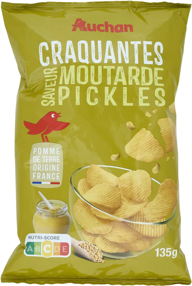 Auchan craquantes saveur moutarde pickles